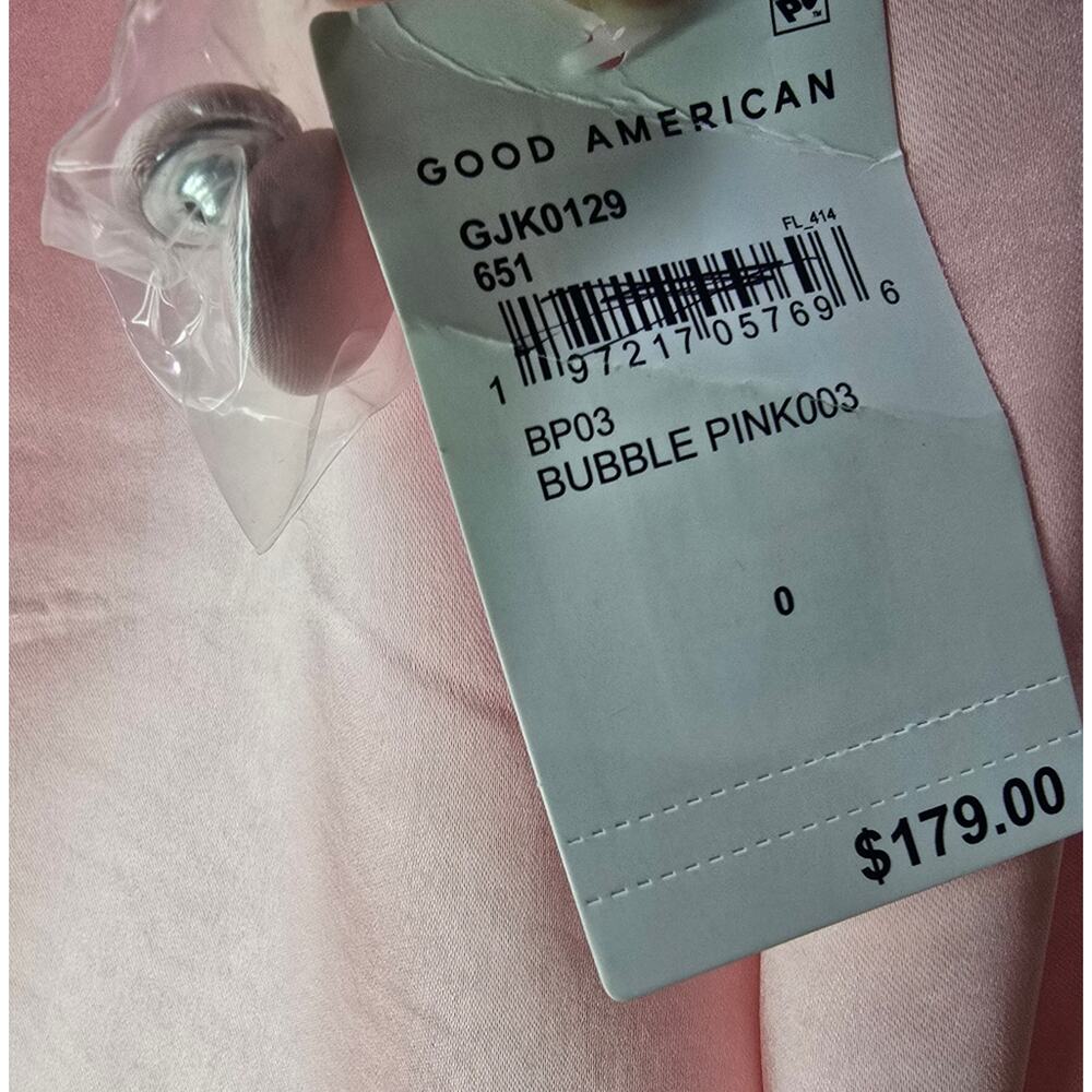 NWT Good American Pink Satin Blazer – Size 0 - Picture 9 of 14